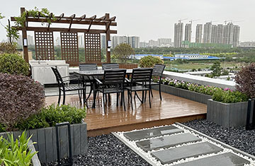 鄭州高新區(qū)60平米屋頂花園設(shè)計(jì)