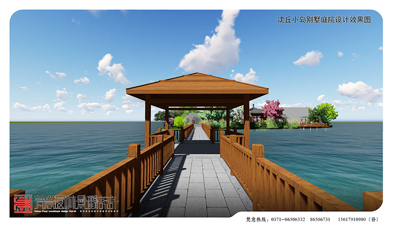 別墅庭院設(shè)計,周口沈丘小島別墅庭院設(shè)計
